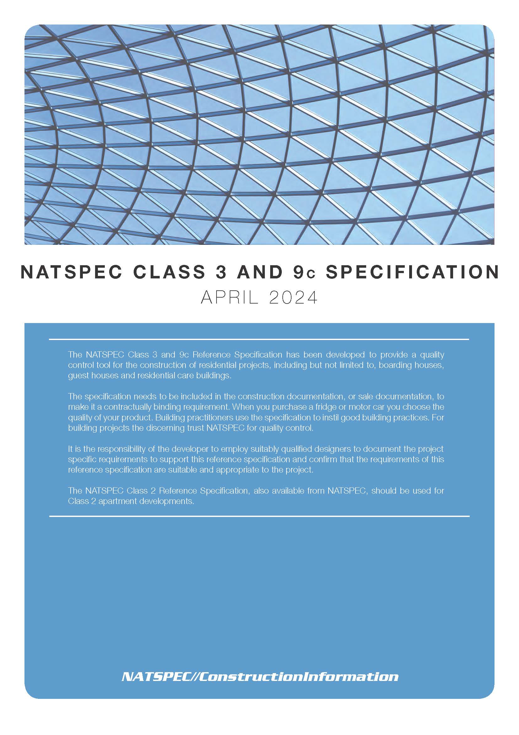 NATSPEC Class 3 and 9c Specification